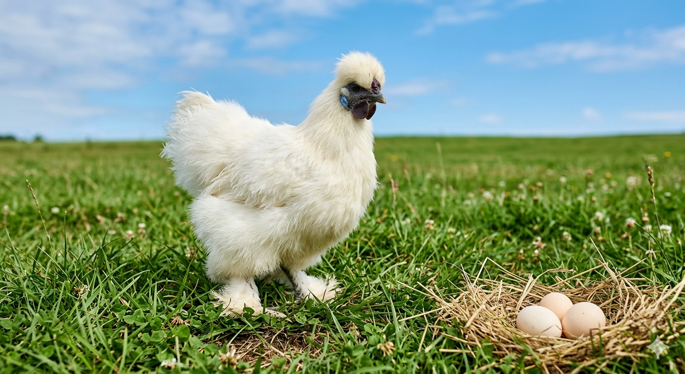 White Silkie Hatching Eggs (Bantam)